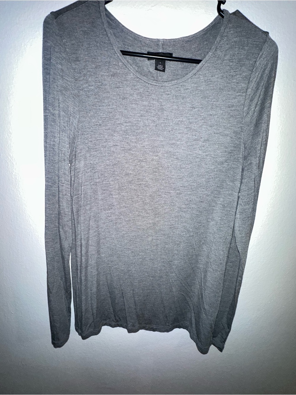 Halogen  Women’s Long Sleeve Scoop Neck Top - Gray